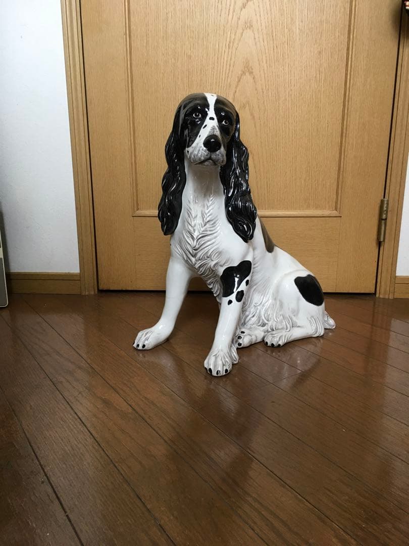 犬の置物　オブジェ　イタリア製　コッカ-スパニエル　陶器