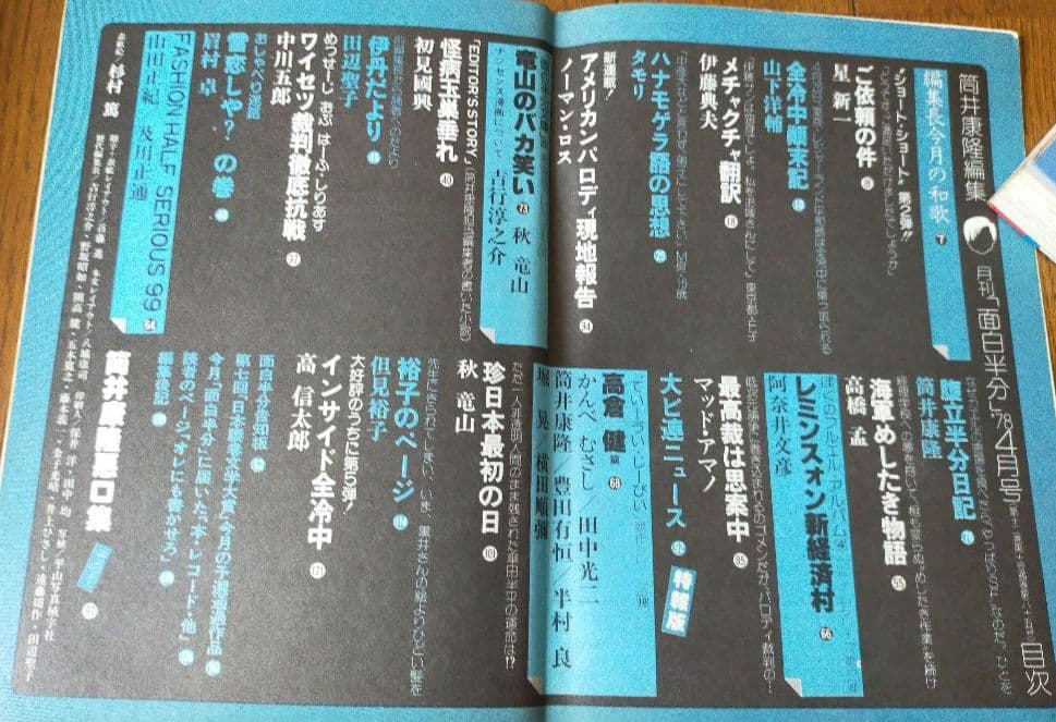 雑誌「面白半分」14冊 筒井康隆編集 タモリ連載 77年7月号～78年8月号