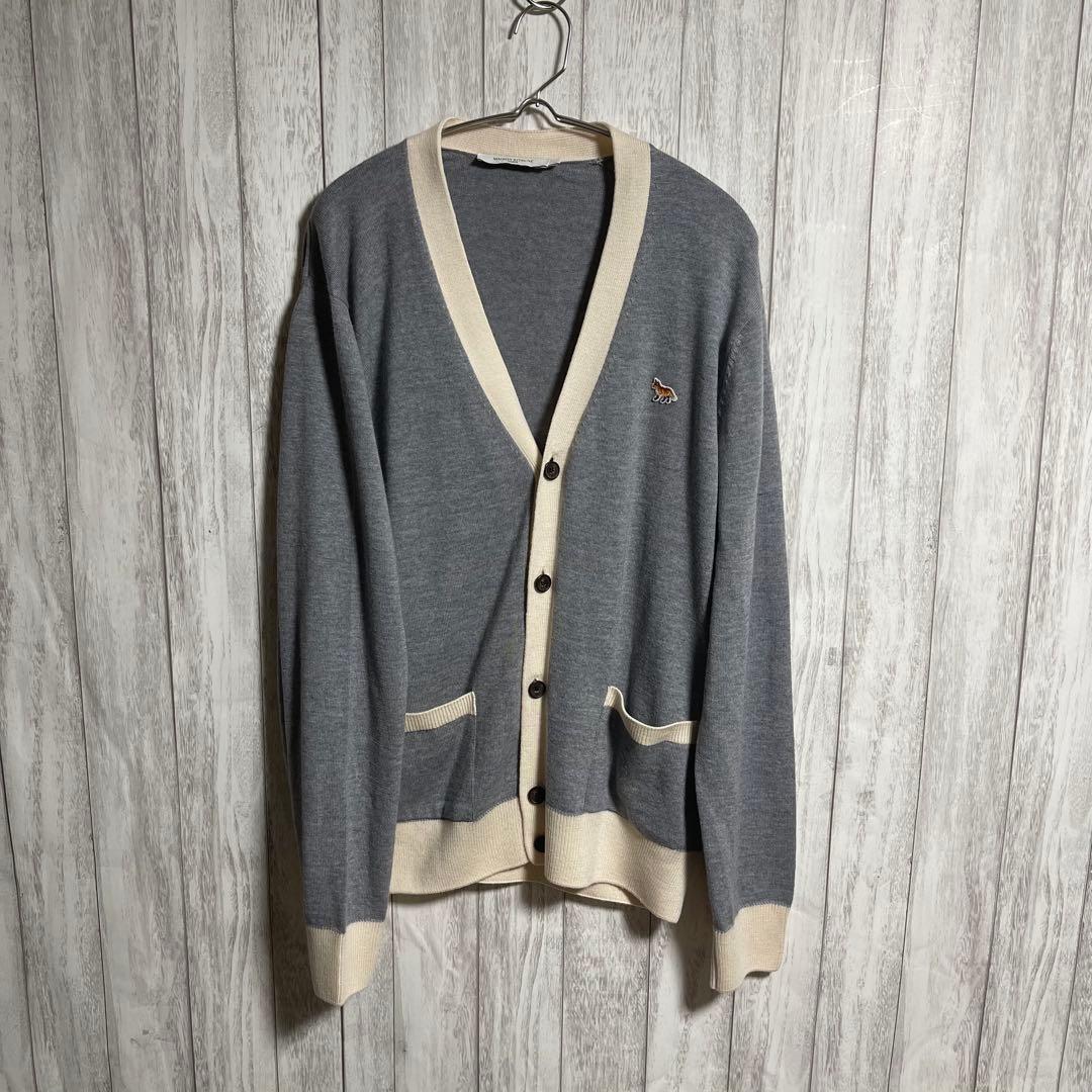 ワニワニメゾンキツネ 23AW メンズ カーディガン グレー L
