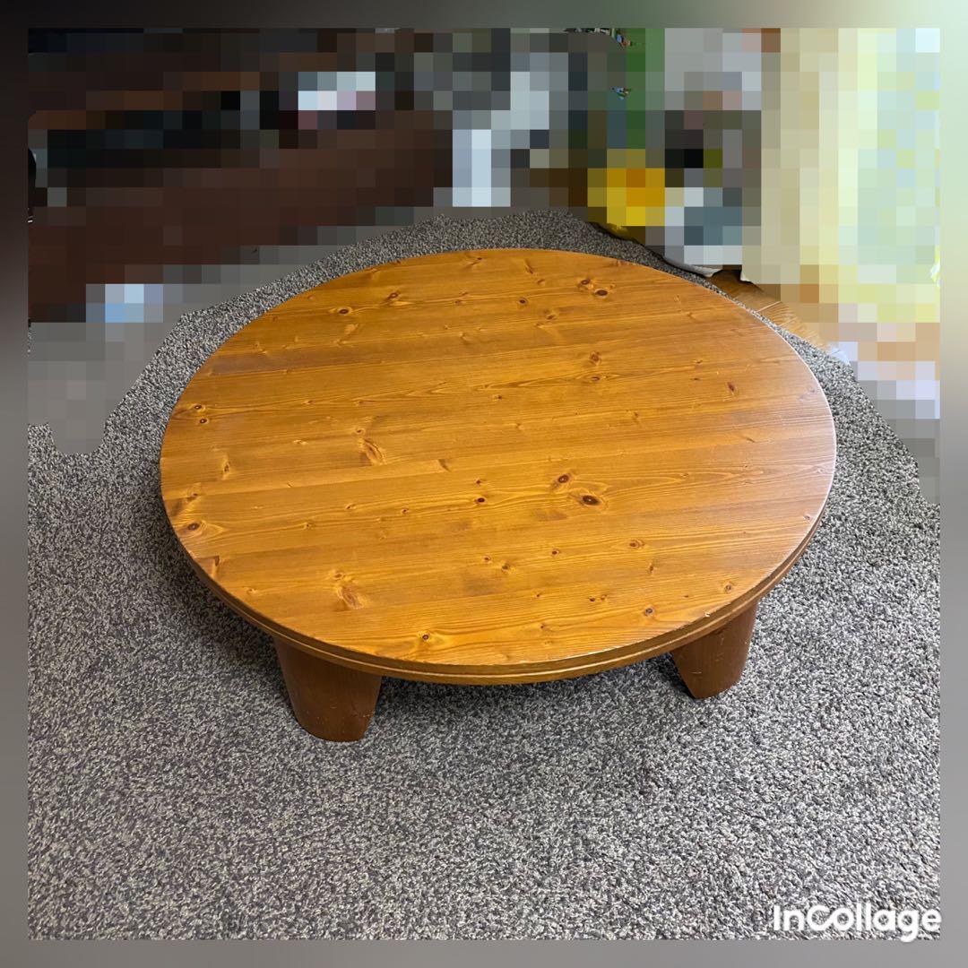ちゃぶ台　丸テーブル　座卓　円卓　折りたたみテーブル　天然木　ローテーブル　美品
