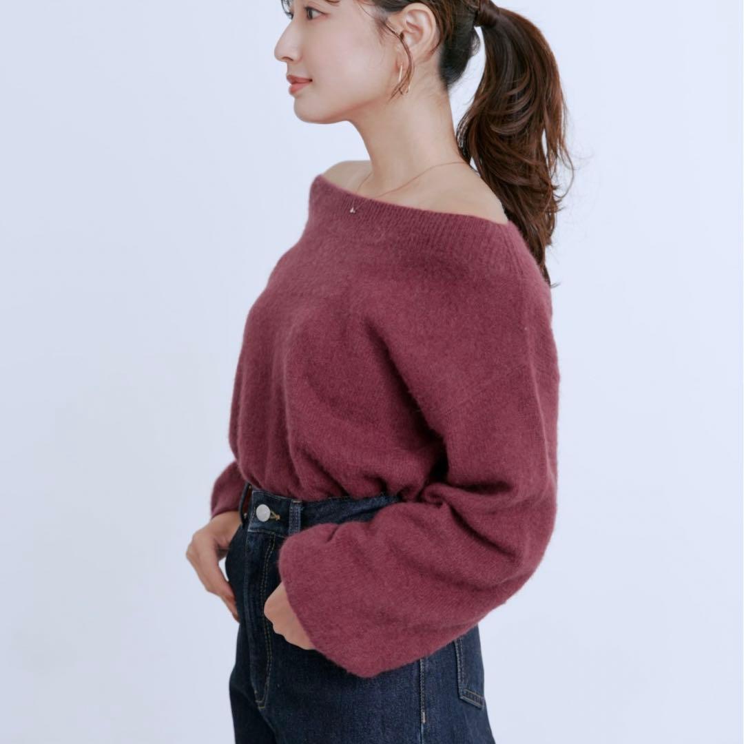 COHINA コヒナ　フォックスアンゴラ2wayネックニット 【低身長・小柄女性