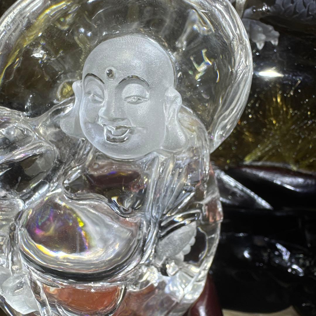 極上品　超透明　天然　七福神　布袋様　水晶
