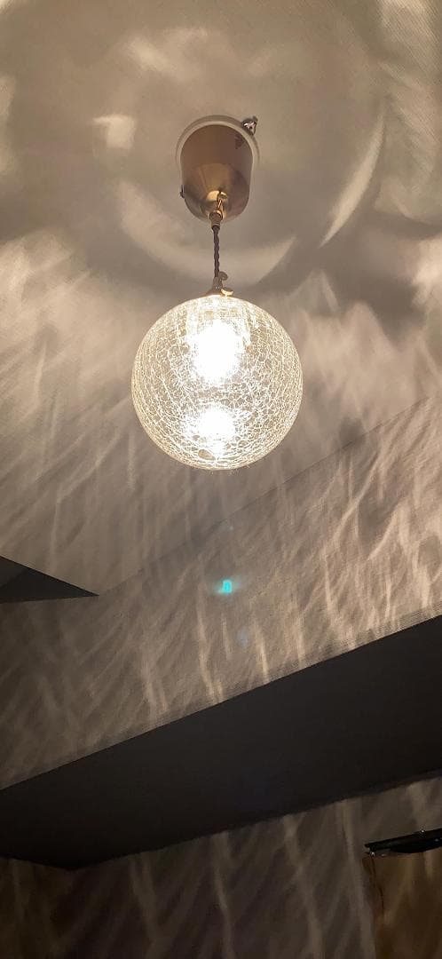 ガラスペンダントライト 小ぶり 真鍮 アンティーク 吊り下げ