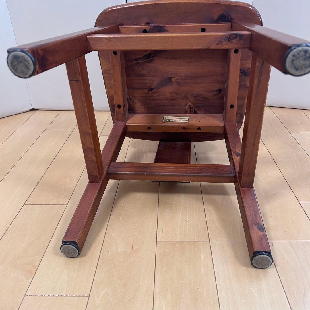 アンティーク　デザイナーズチェア　カントリー　天然木　子供椅子　無垢材　2脚