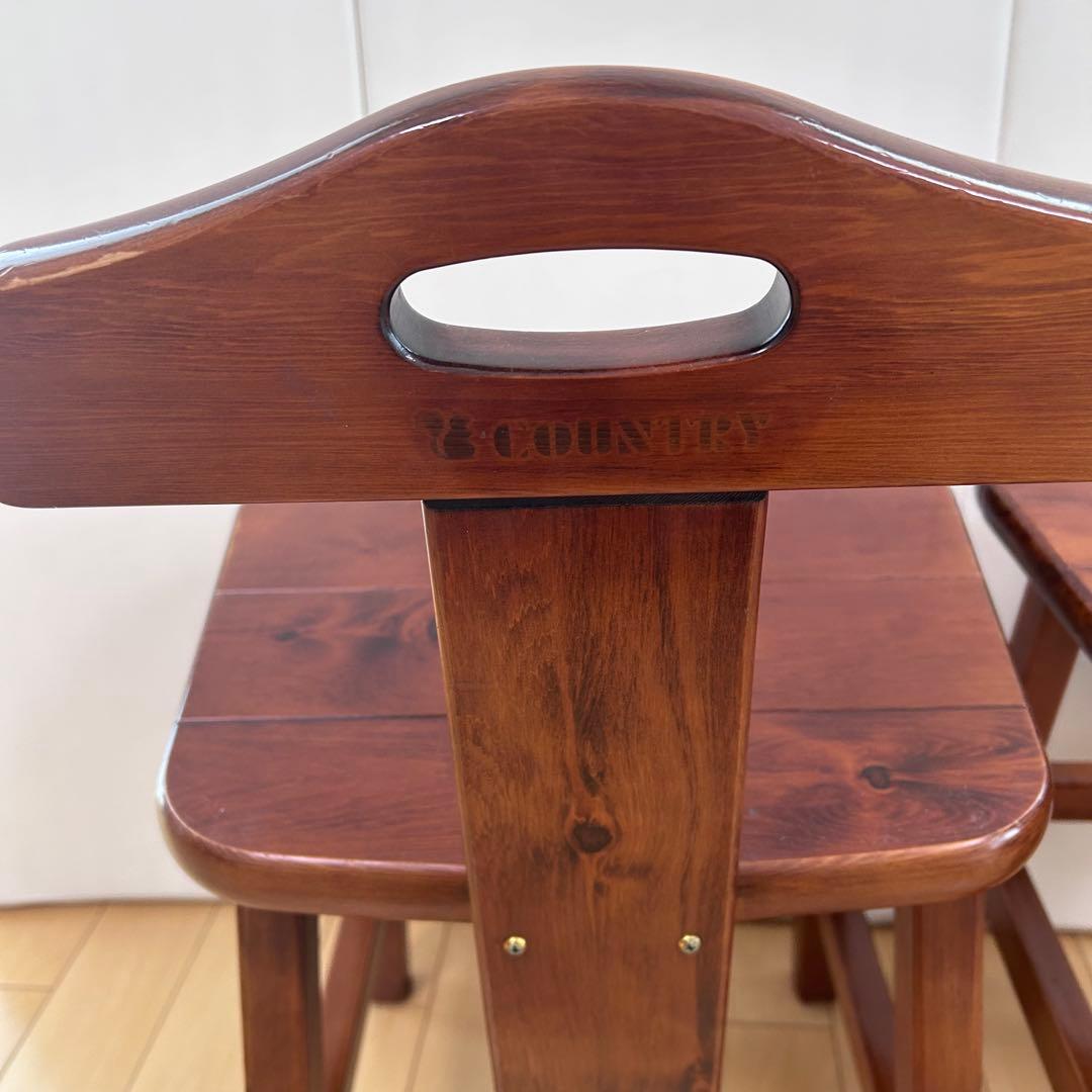 アンティーク　デザイナーズチェア　カントリー　天然木　子供椅子　無垢材　2脚