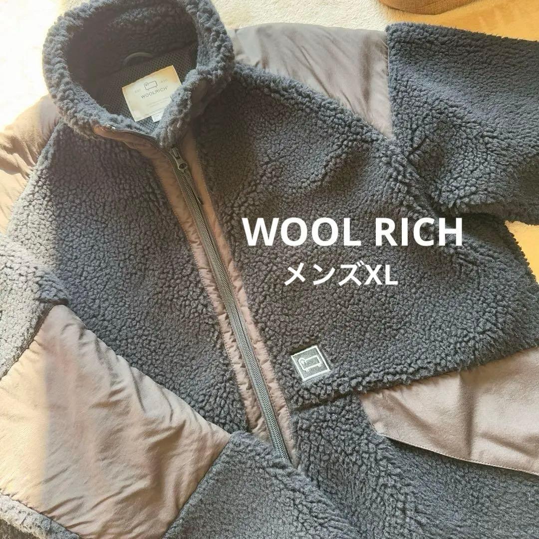 WOOL RICH ダークネイビー フリースジャケットXLサイズ