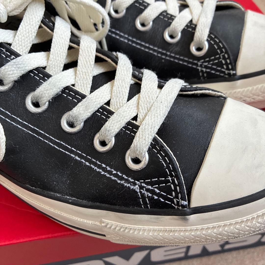 CONVERSE レザー　オールスター　ロー　オックス　ブラック　28