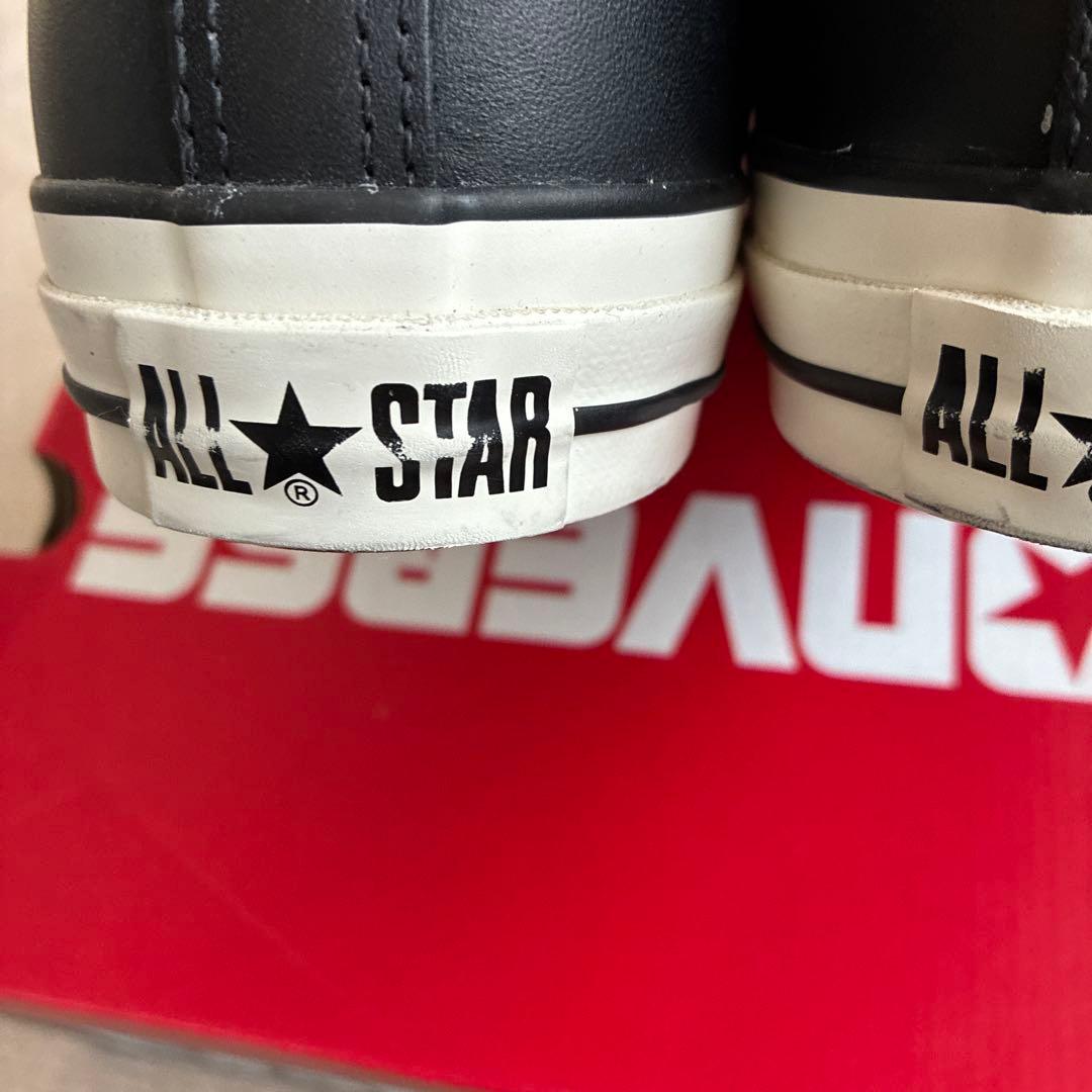 CONVERSE レザー　オールスター　ロー　オックス　ブラック　28