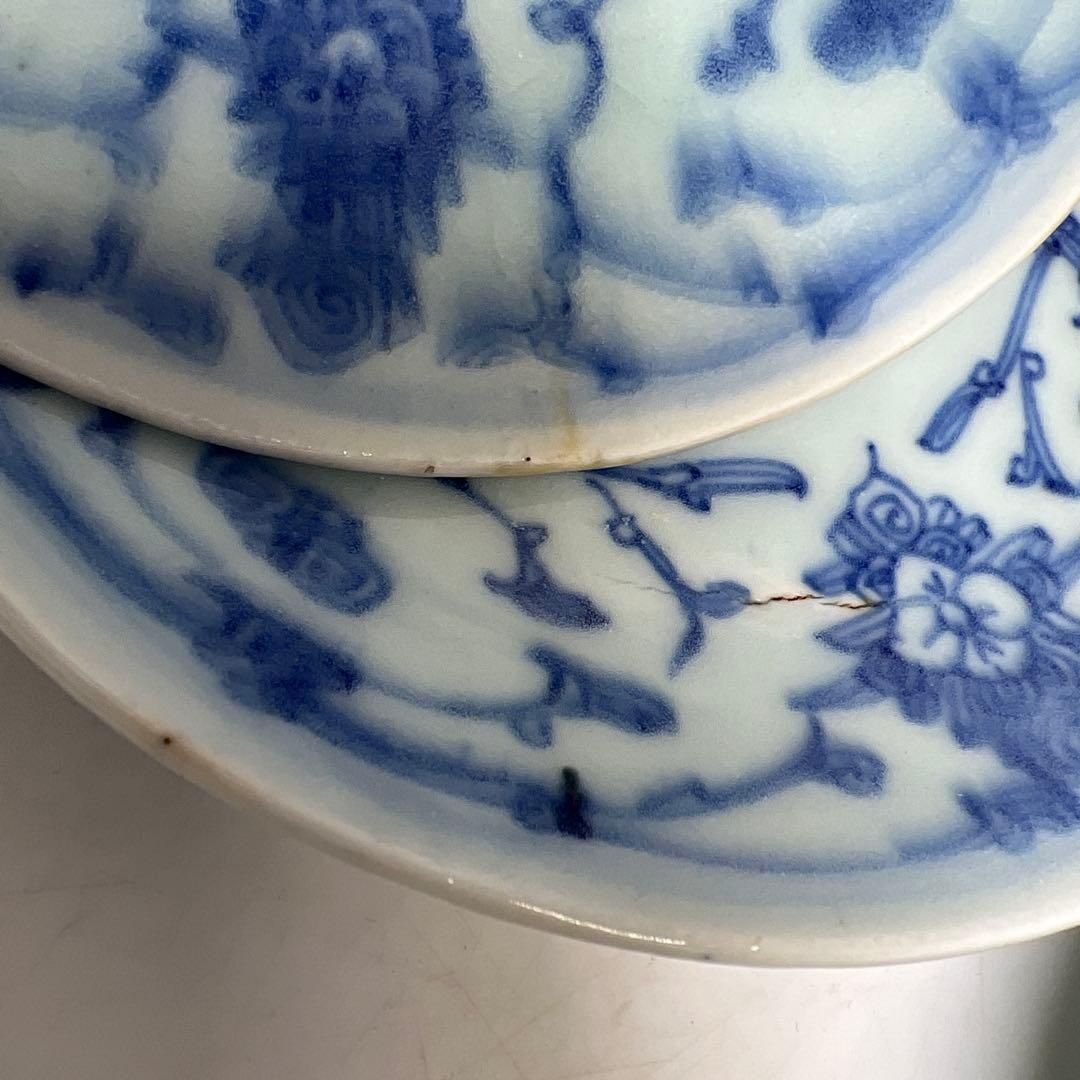 中国清時代　新渡青花　中皿　10枚　幅15cm 東K8-0125① トヒトオ