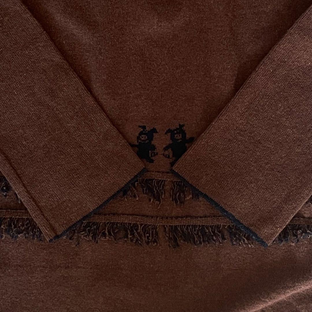 アルベロベロ タートルネック ニット セーター ブタさん フリンジ オレボレブラ