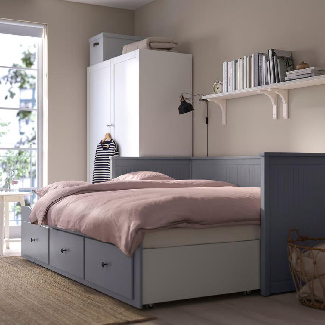 【美品】IKEA HEMNES ベッドフレーム+マットレス※引取は名古屋市中区