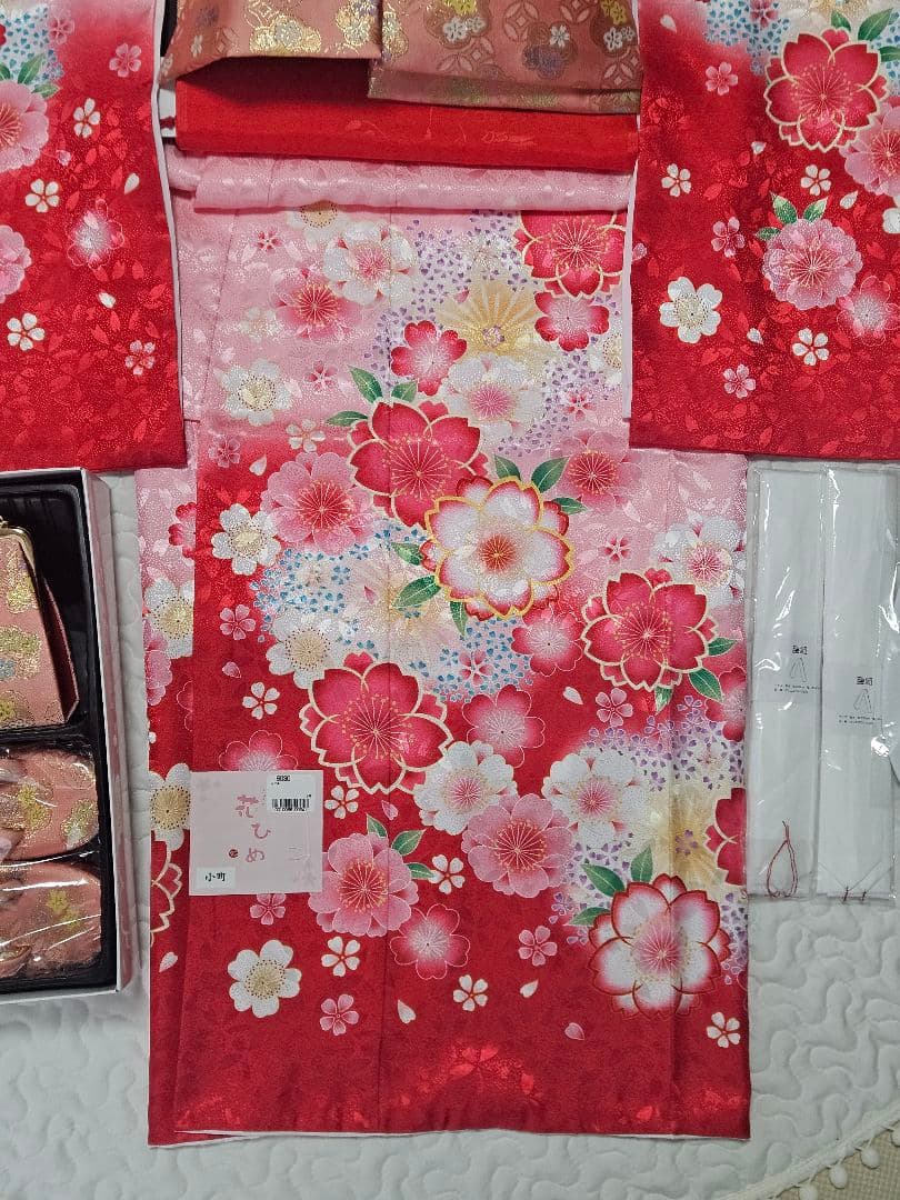 ❀新品・未使用❀絵羽柄 四つ身 15点 フルセット 七五三 お正月 ひな祭り