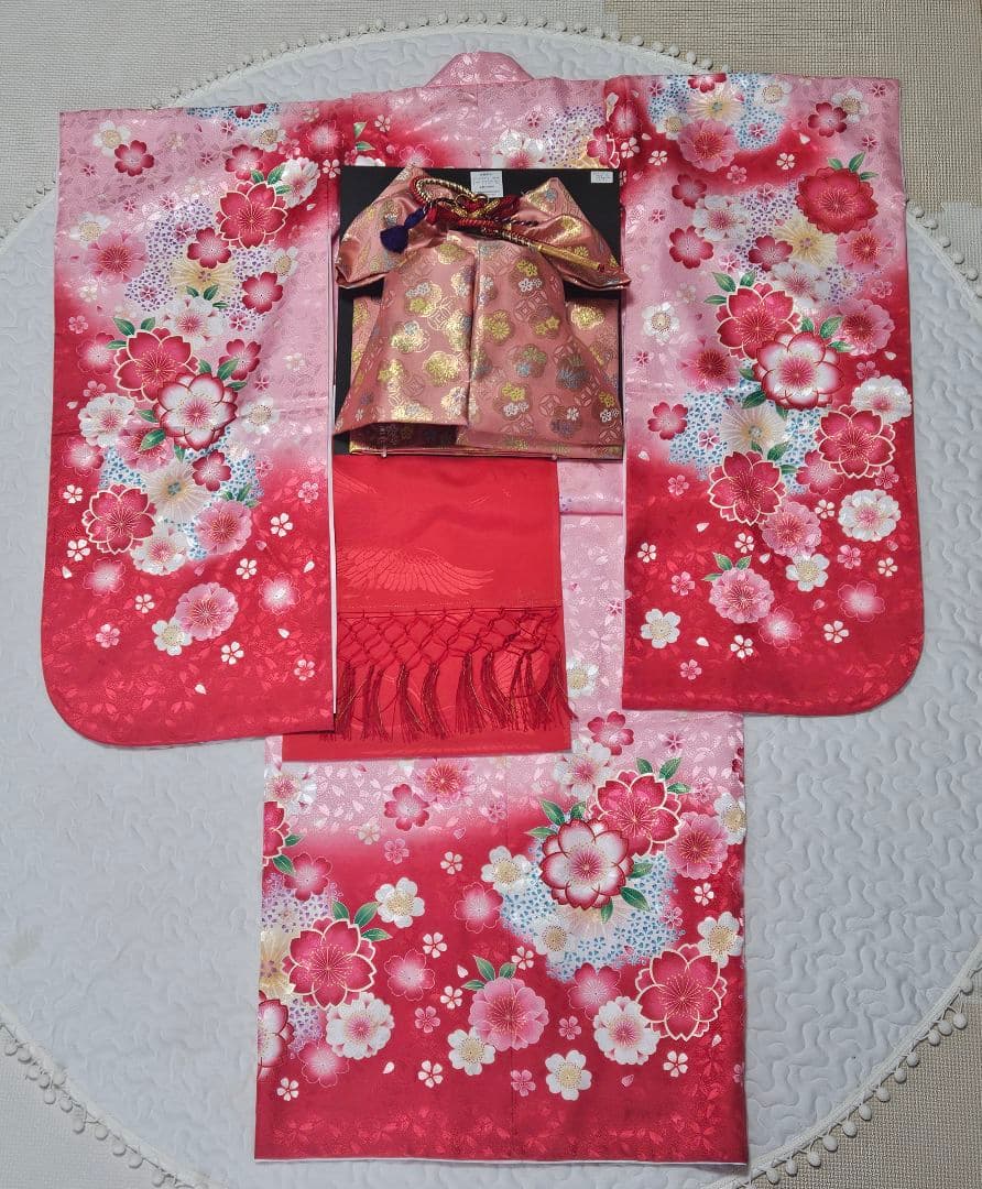 ❀新品・未使用❀絵羽柄 四つ身 15点 フルセット 七五三 お正月 ひな祭り