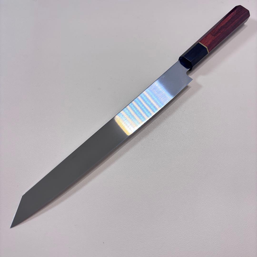 柳刃包丁 9寸 270mm 鏡面 切付柳刃包丁 鏡面　八角柄 刺身包丁༠༩