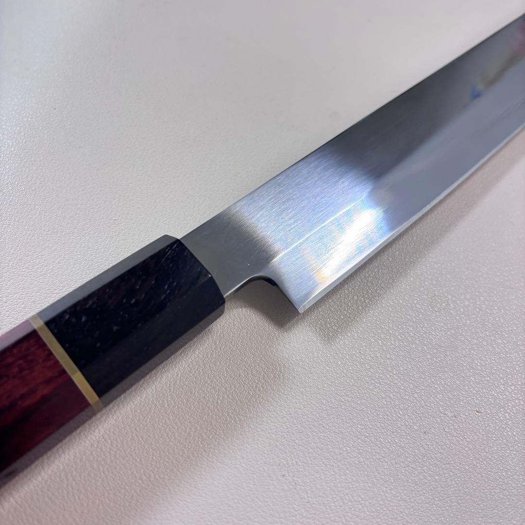 柳刃包丁 9寸 270mm 鏡面 切付柳刃包丁 鏡面　八角柄 刺身包丁༠༩