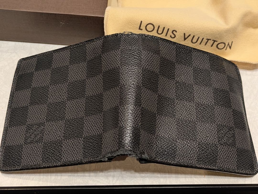 【箱付き】LOUIS VUITTON ダミエ 二つ折り財布