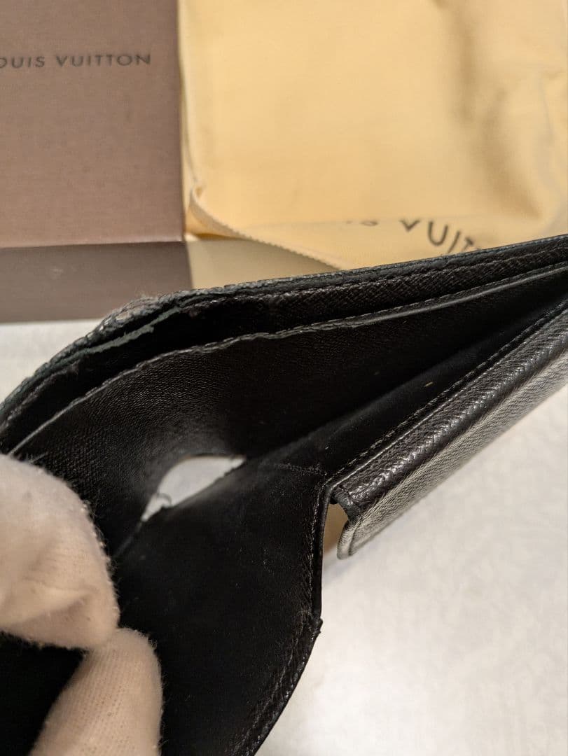 【箱付き】LOUIS VUITTON ダミエ 二つ折り財布