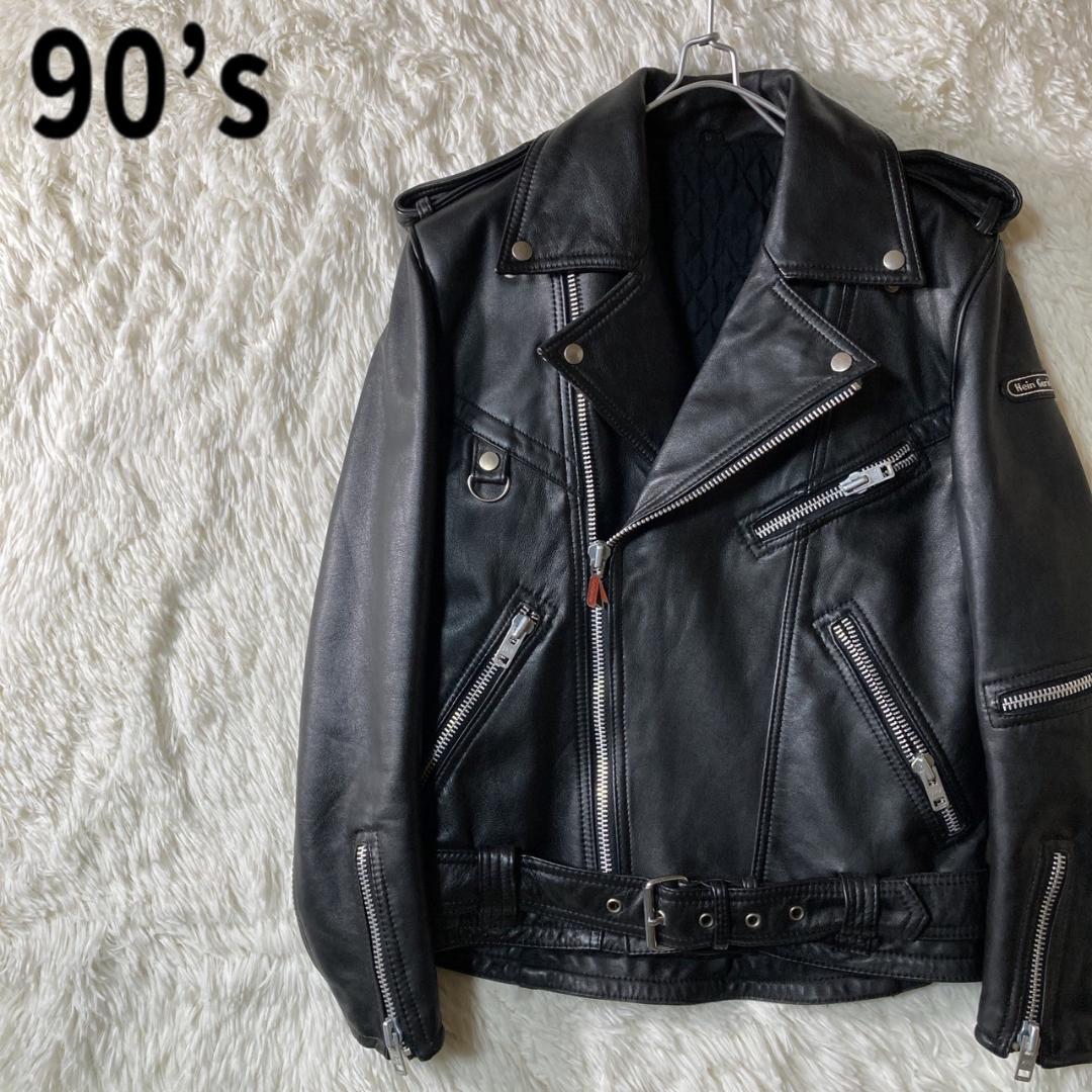 美品 90s Hein Gericke Dカン レザー ダブルライダース L