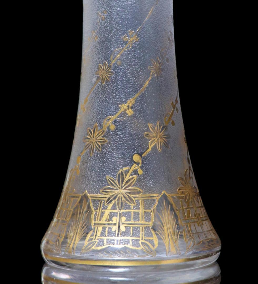 オールド・バカラ 入手困難!! 美術館級 金彩ジブレ装飾 大型花瓶 アンティーク
