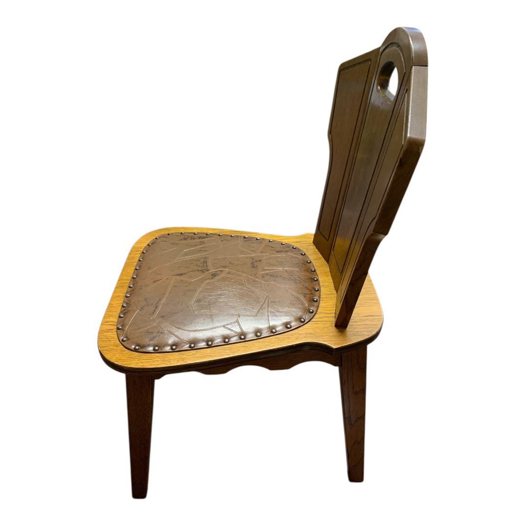 木製ハンドル付き　クラシック　ダイニングチェア　2脚セット　アンティーク