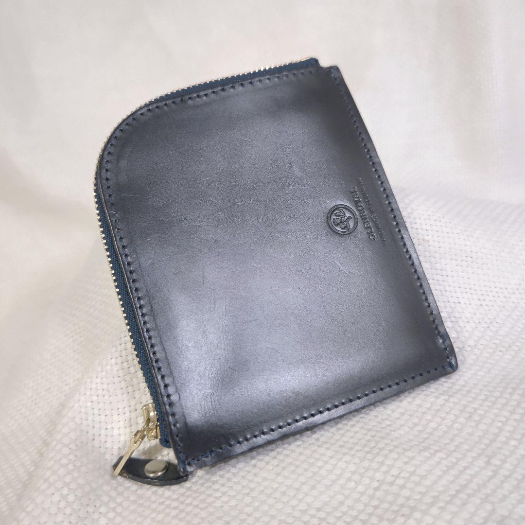グレンロイヤルGLENブライドルレザージップミニパース財布ウォレット紺