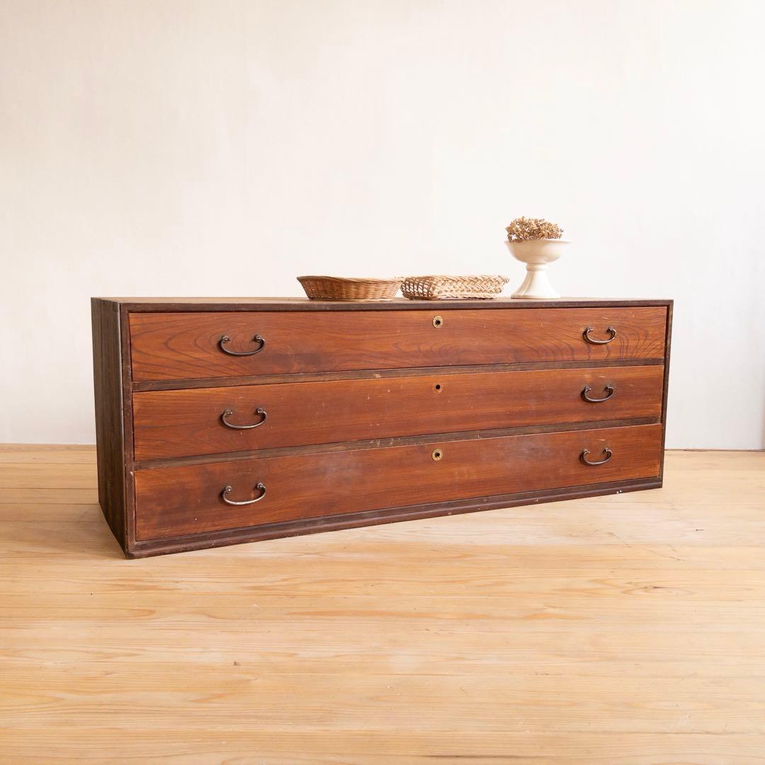 ローボード　棚　3段　木製　収納棚　古道具　古家具　ビンテージ　アンティーク