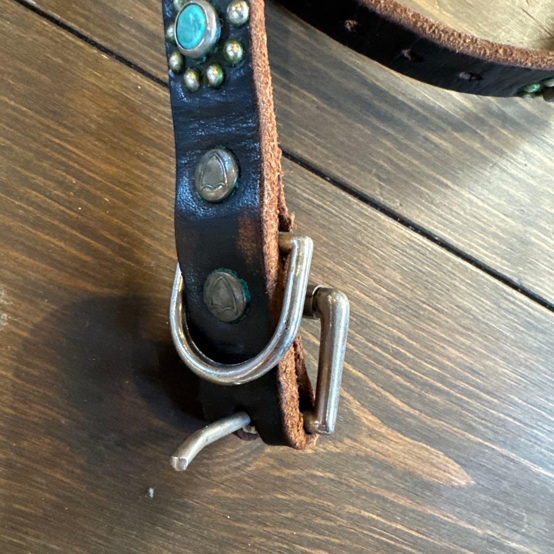 HTCベルト　0.75inch幅　ブラック×ターコイズ34インチ　中古