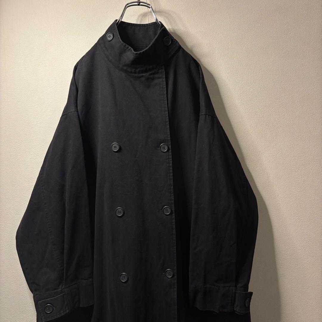 ノーカラー オーバーサイズ y2k トレンチコート ARMY ミリタリーコート