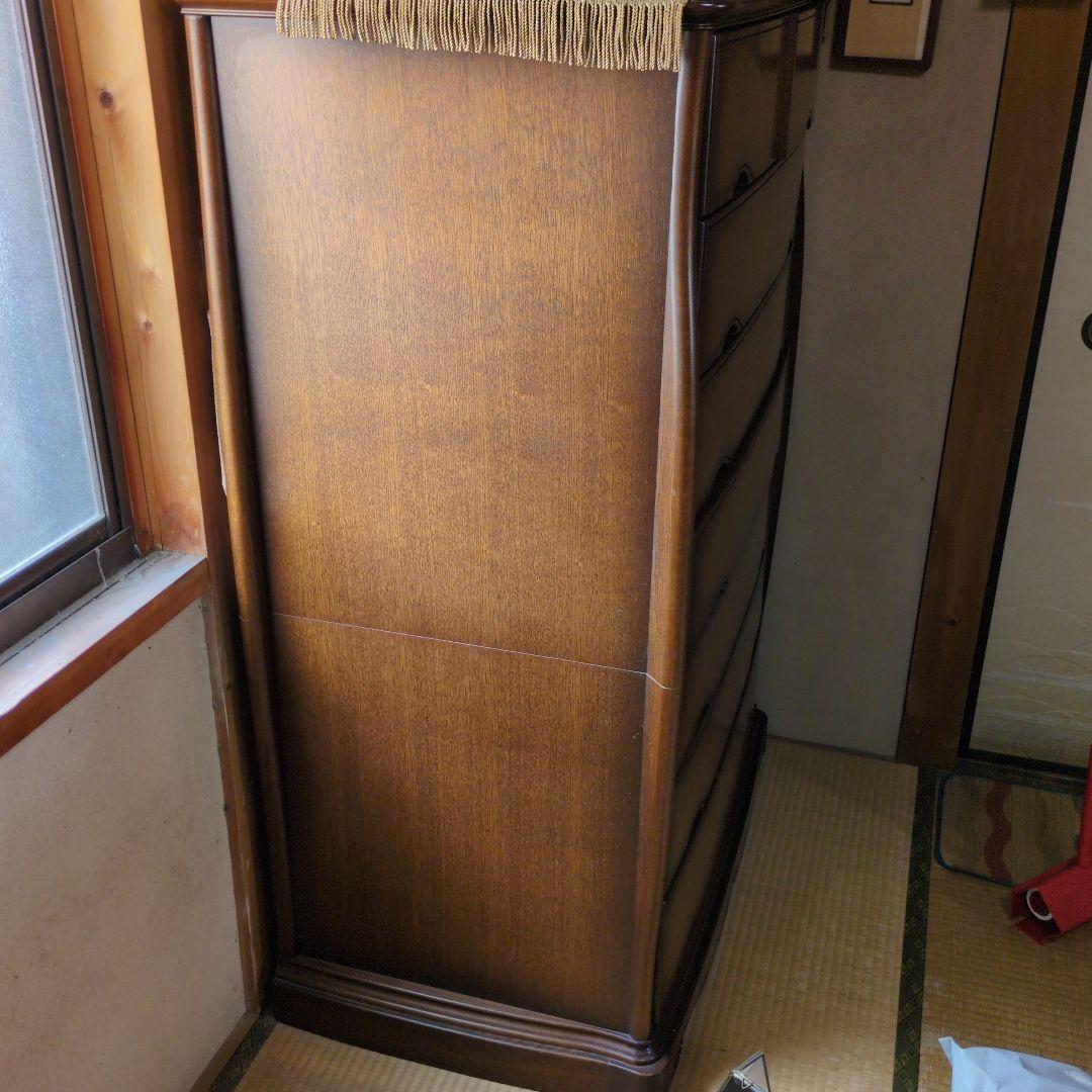 桐製ダークブラウン箪笥