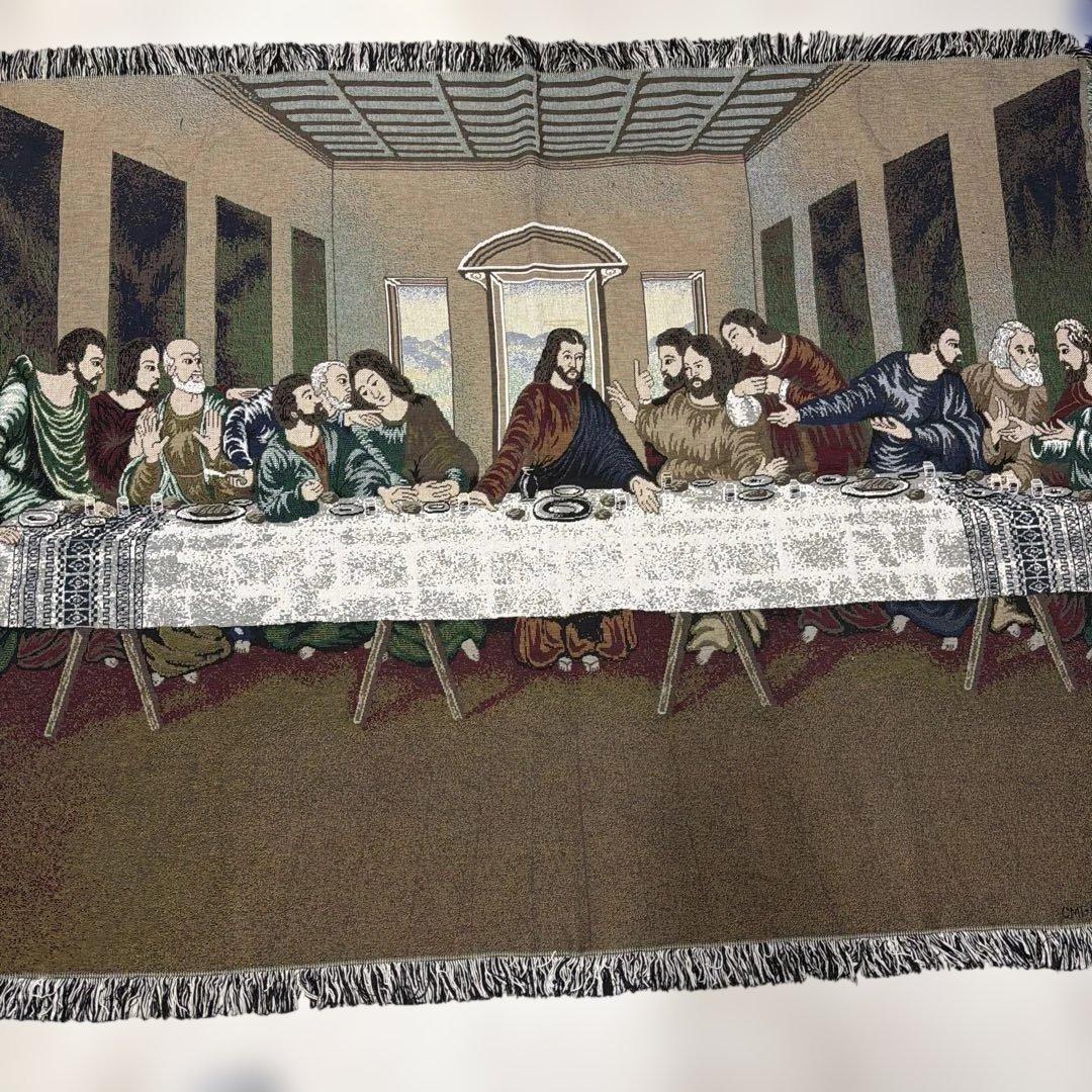 最後の晩餐　マルチカバー　ソファカバー　ヴィンテージラグ　137x173