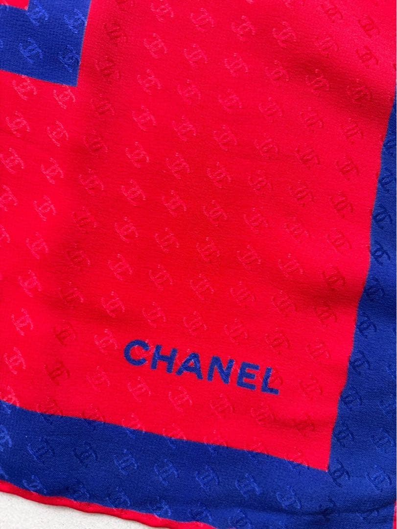 【極美品】CHANEL スカーフ カメリア ココマーク シルク100% タグ付き