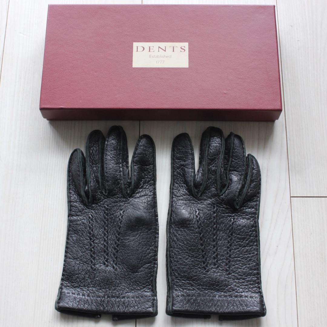 値下！定価12万/美品 デンツ ペッカリー手袋 15-1041 7ハーフ 黒