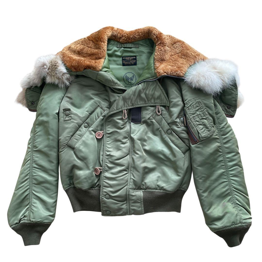 極美品 HOUSTON N-2B フライトジャケット カーキ M ショート丈