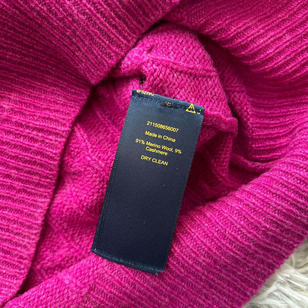 【新品】POLO RALPH LAUREN Vネックケーブルニット パープル新品