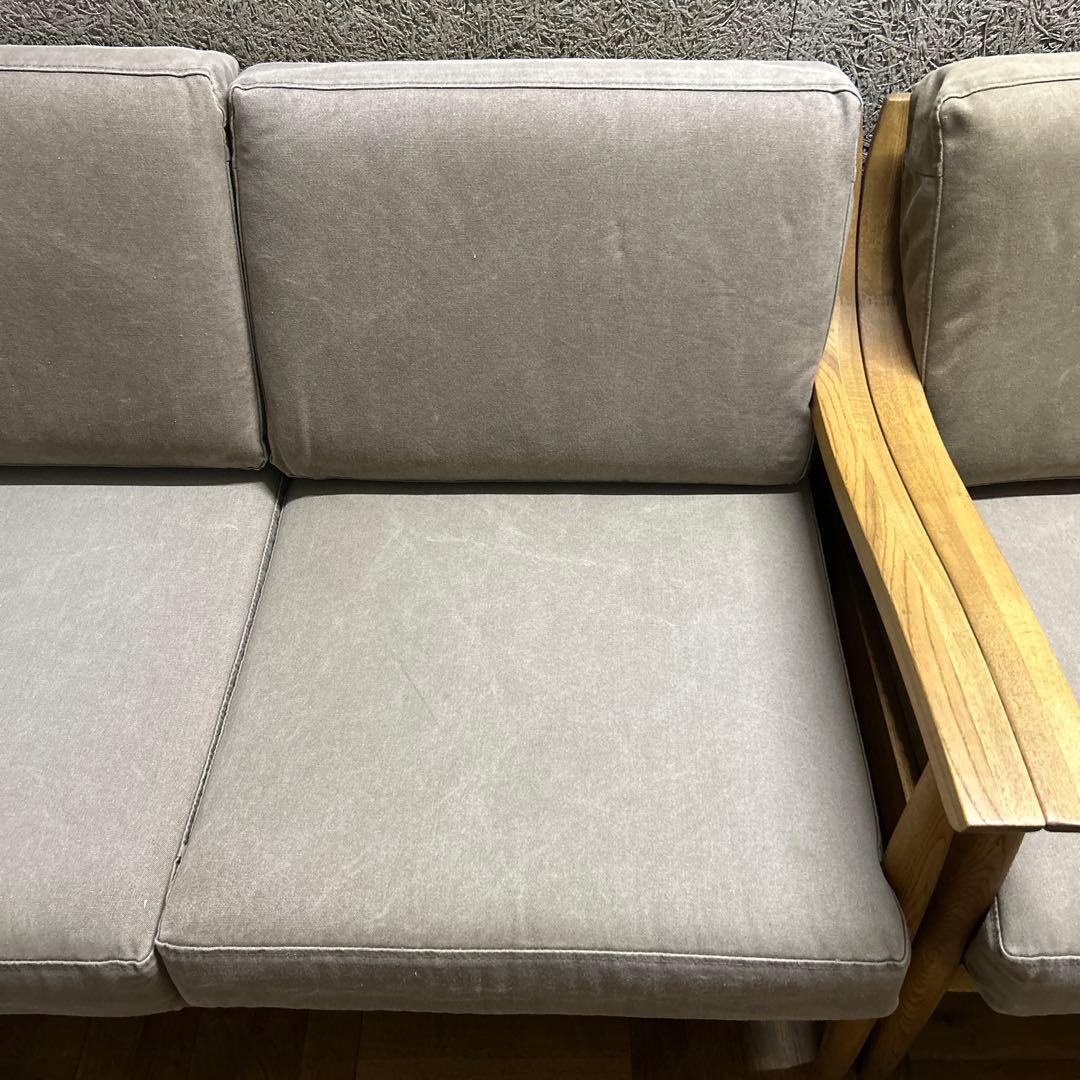 【美品】クラッシュゲート 3人掛けソファ ファブリック 関家具 アルネ