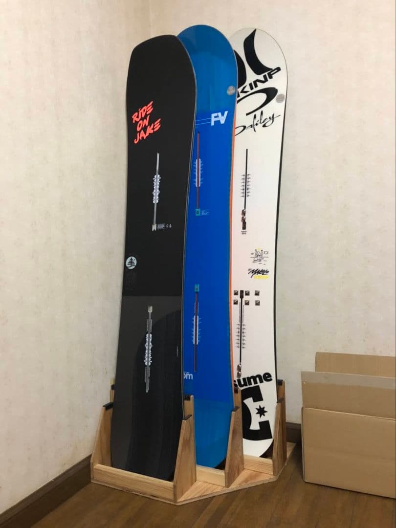 スノーボードディスプレイスタンドラック２本用カラーウィールナット　ハンドメイド