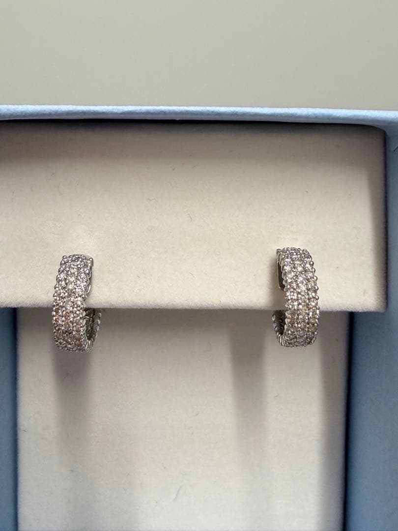 プラチナ pt900 ダイヤモンド フープ ピアス 1.2ct