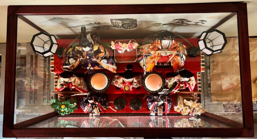 【即日発送】雛人形セット ガラスケース・オルゴール付き　昭和レトロ　ヴィンテージ