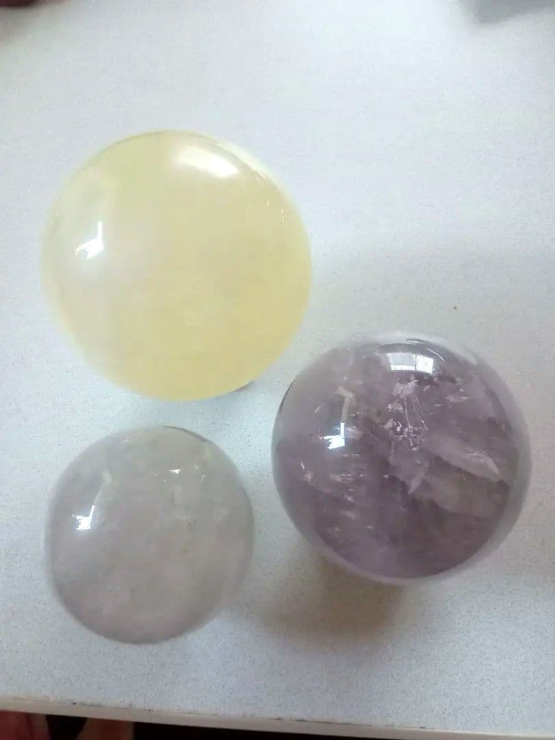 天然石 スフィア アメジスト 水晶 カルサイト 丸玉 パワーストーン