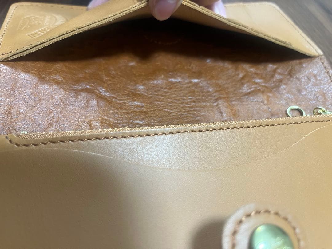 【新品・値下げ交渉可】ロビタ　レザークラフト ベージュレザー長財布