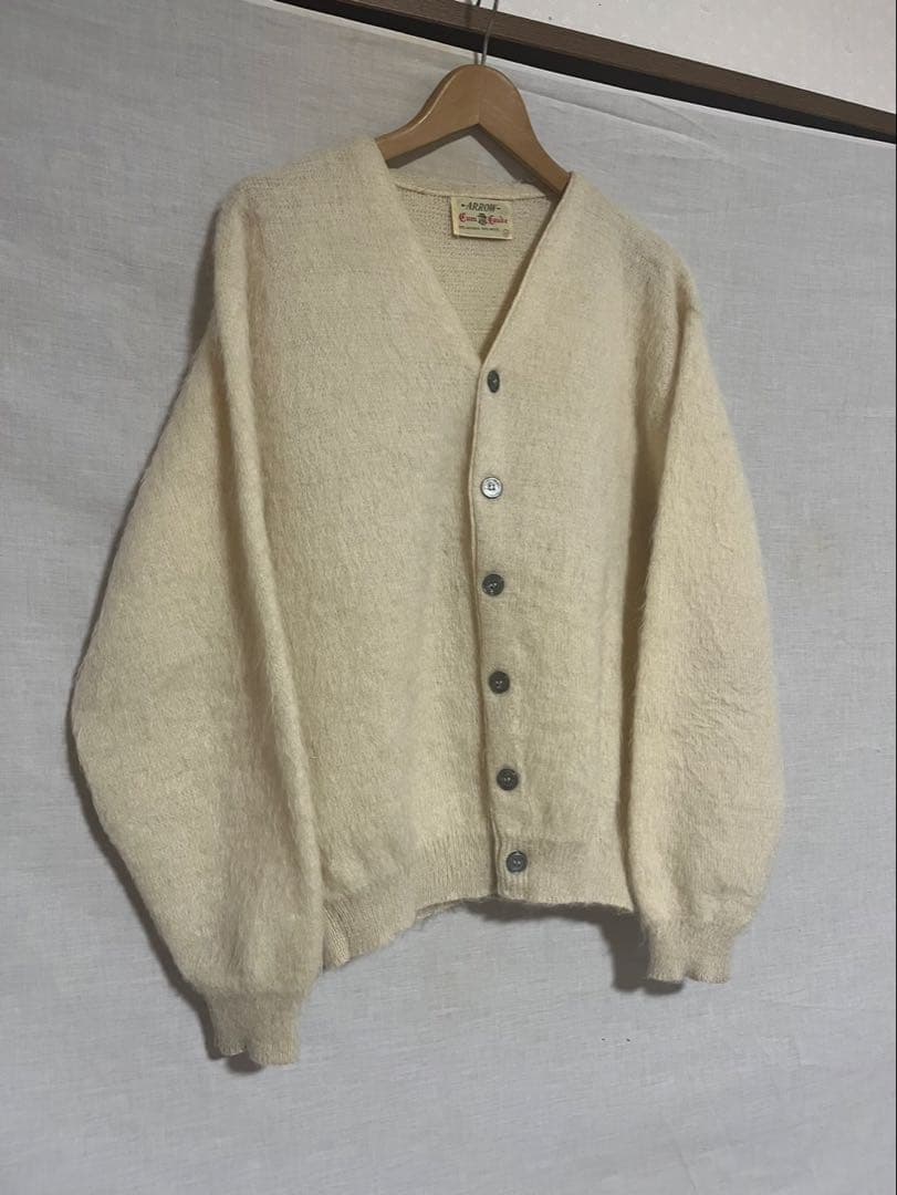 い*ん様 60sアロウ モヘアカーディガン　モヘア　50% シャギー ヴィンテー
