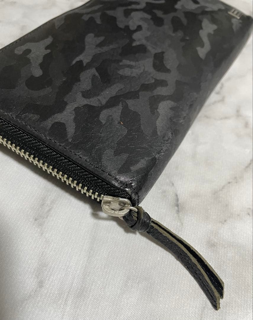 美品　PORTER ポーター ワンダー 長財布 レザー 黒 カモフラ