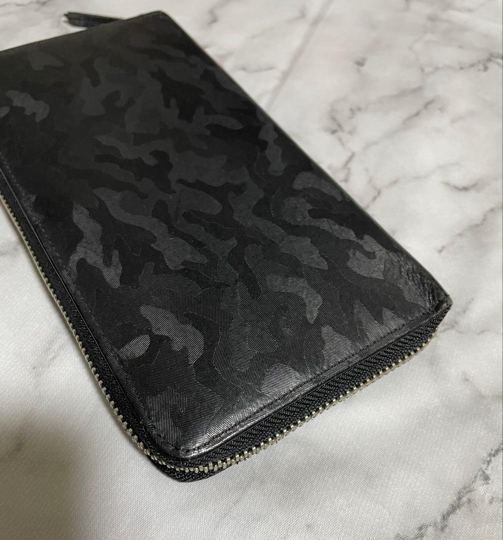 美品　PORTER ポーター ワンダー 長財布 レザー 黒 カモフラ