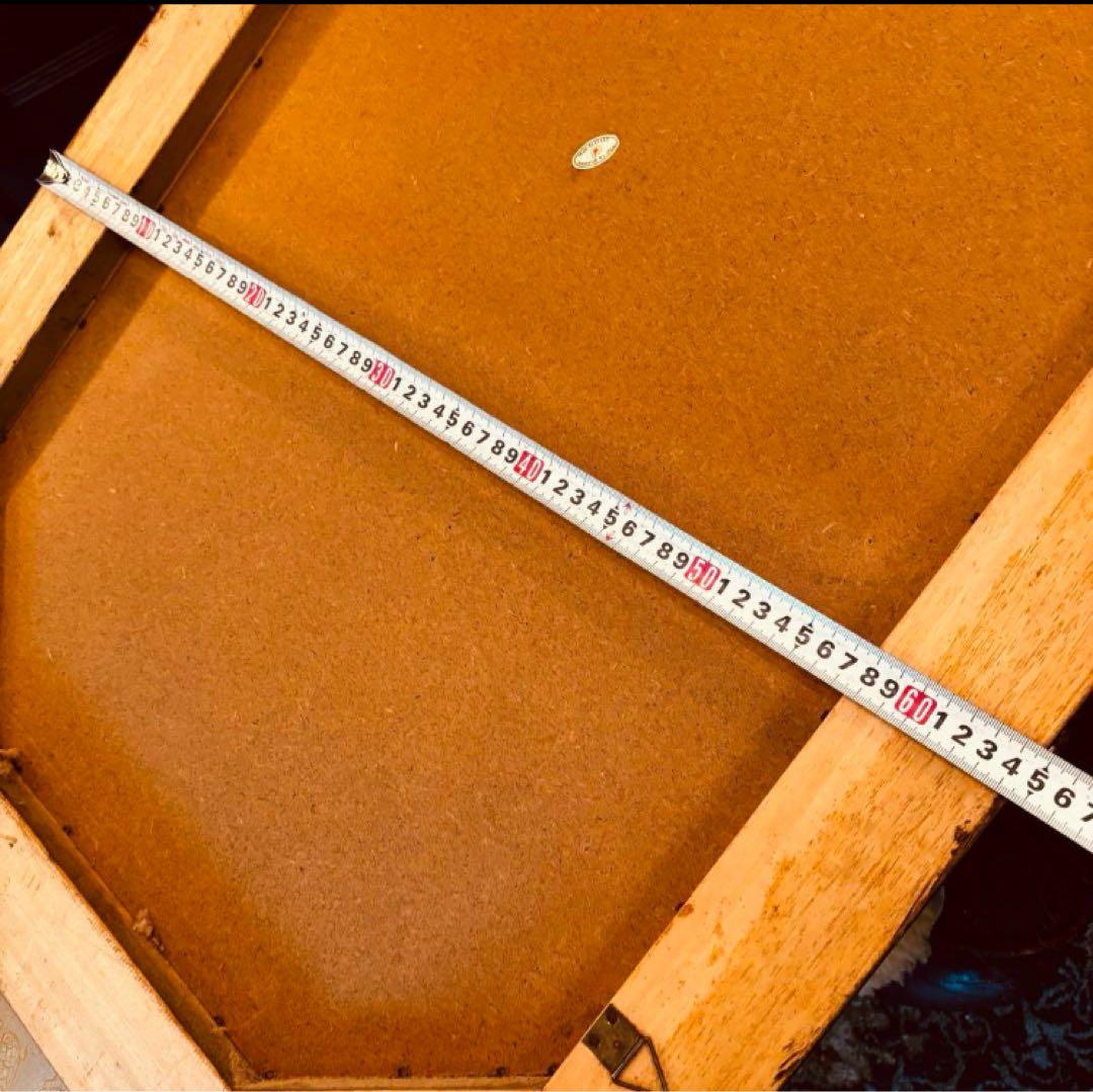 湯布院アンティーク イタリア ウォールミラ ゴールド木製フレーム 凸ガラス