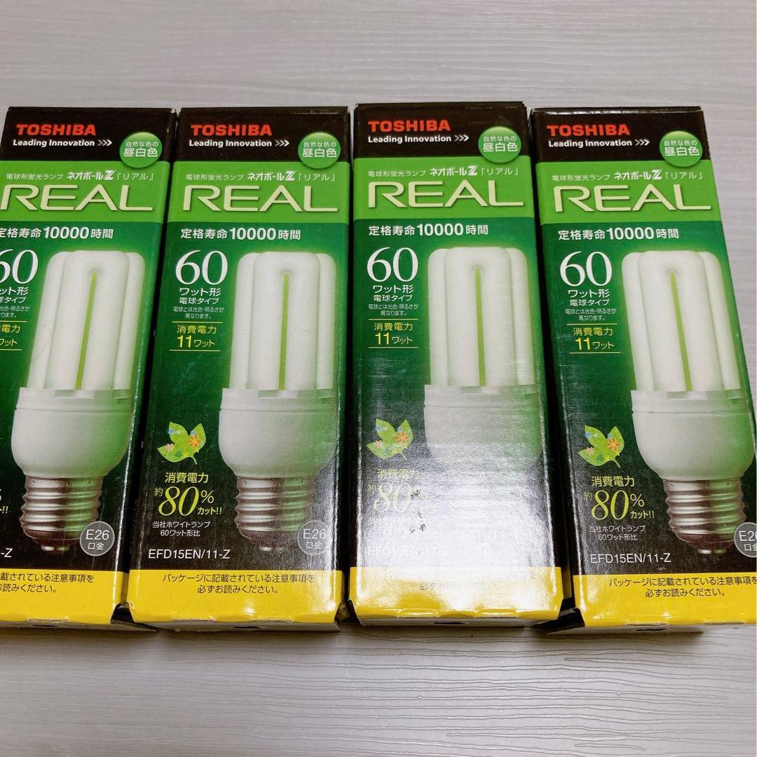 TOSHIBA東芝ネオボールZリアルREAL60W4個セット