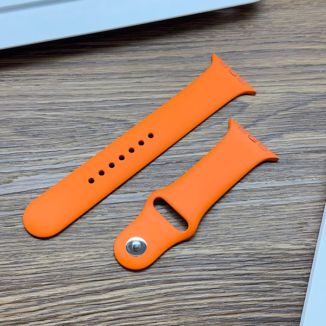 2247 Apple Watch エルメス　オレンジ　ラバー　スポーツ　シリコン