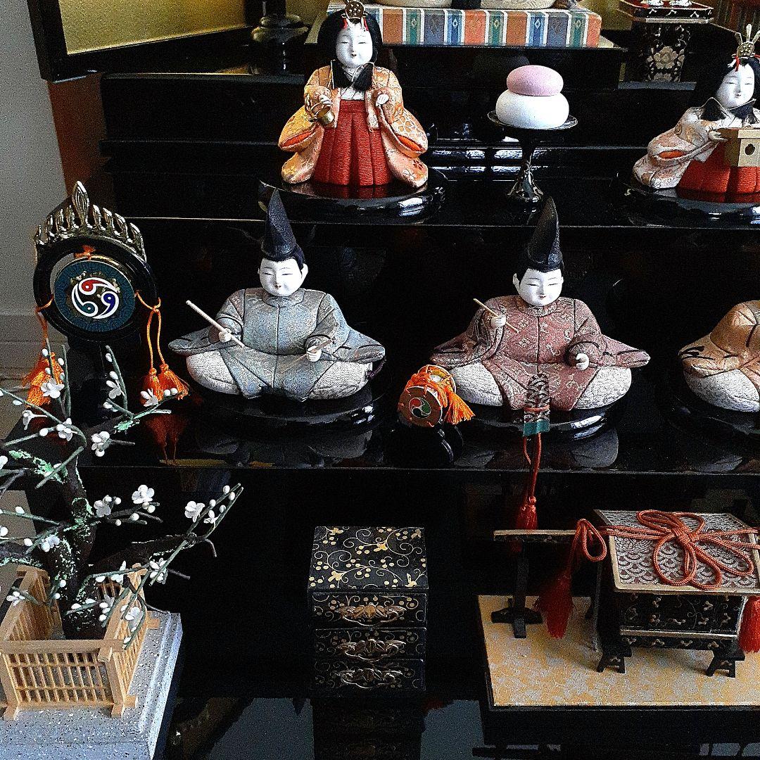 久月　桃山雛　雛人形セット 3段10人飾り　毛はたき、栞付き