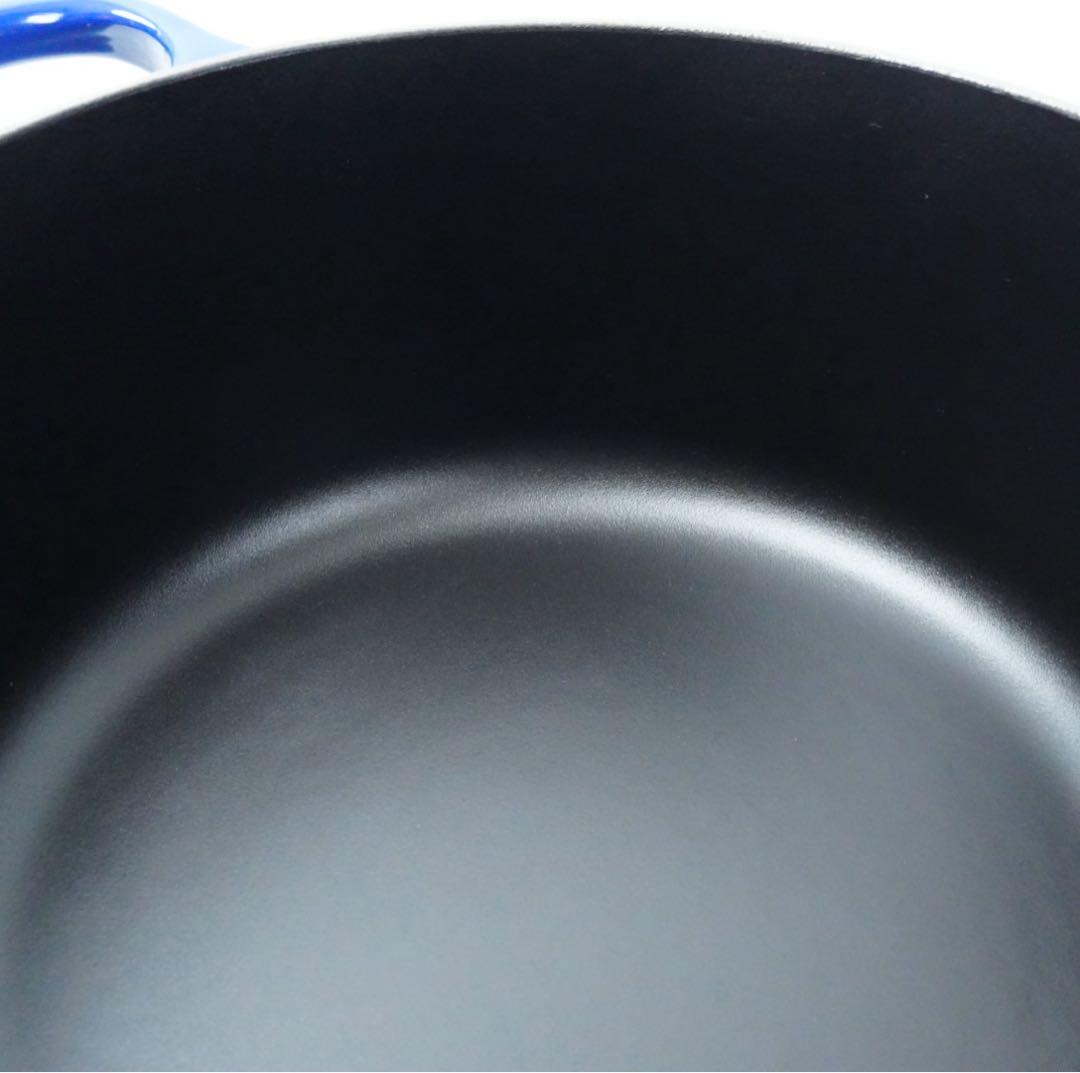 【美品】LE CREUSET　ココット ロンド インディゴブルー　24cm