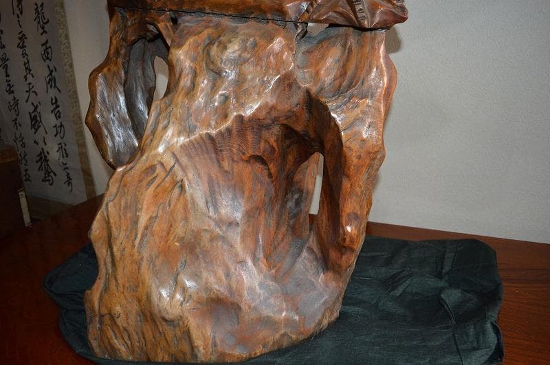 大型木彫り　大きな鷲　木調　彫刻　骨董　古民具