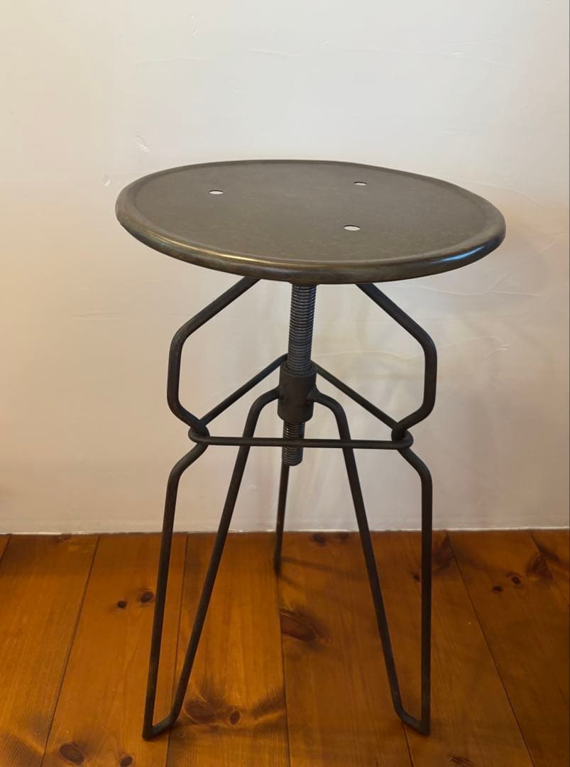 アンティーク加工 高さ調整スツール☆値下げ☆